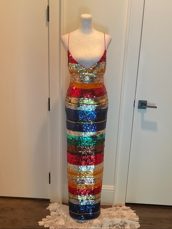 Alice + Olivia Dresses & Skirts - Alice + Olivia Multicolor Sequin Stripe Maxi Dress